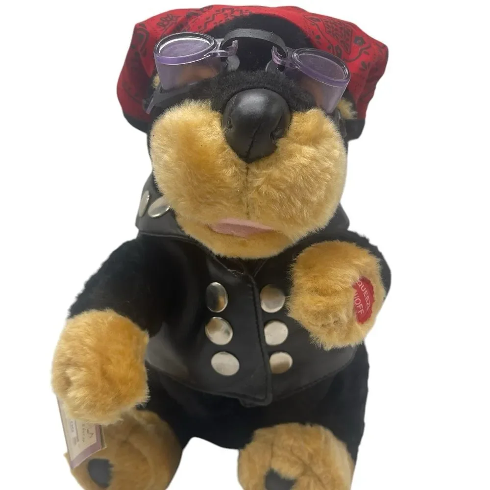 Biker Dog Wearing Leathers Plush Animal Sings Born To Be Wild PBC Int.